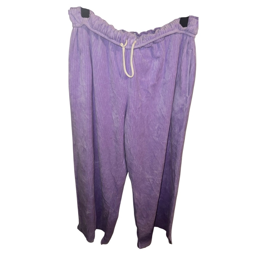 Out From Under Purple Corduroy Wide Leg Drawstring Lounge Pants Medium